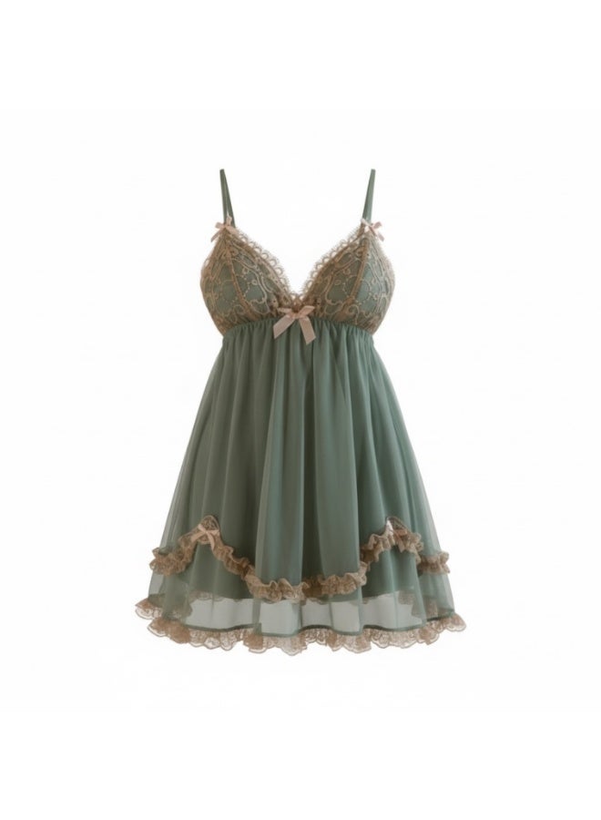 VELVIA Chiffon lingerie set with lace details - Image 2