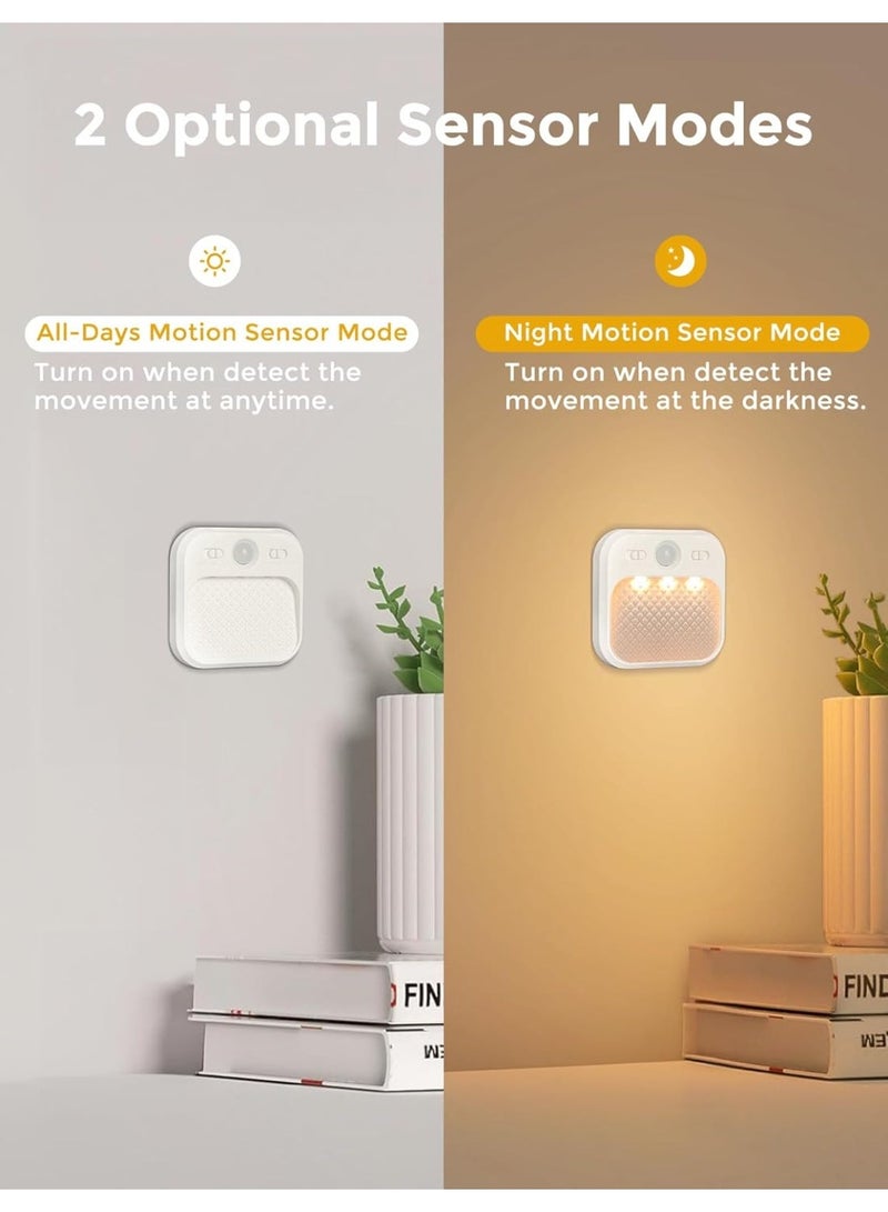 مصباح ليلي بتقنية الحركة، مصباح LED لاسلكي قابل للشحن، مناسب للداخلية، 3 أوضاع حساسة وسطوع قابل للتعديل (30 يومًا في وضع الاستعداد)، مصباح للسلالم/غرفة النوم/الحمام/الممرات للأطفال والبالغين [حزمة من 2] - Image 2