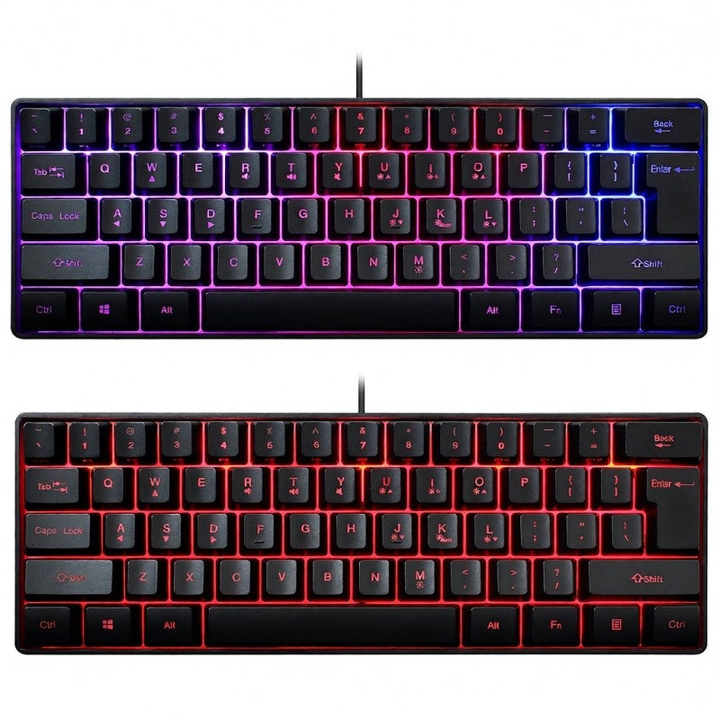 V700 لوحة مفاتيح سلكية للألعاب RGB لوحة مفاتيح سلكية للبث بـ 61 مفتاحًا لوحة مفاتيح للألعاب والمكتب باللون الأسود - Image 2