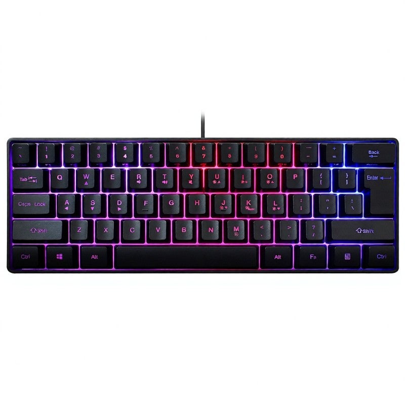 V700 لوحة مفاتيح سلكية للألعاب RGB لوحة مفاتيح سلكية للبث بـ 61 مفتاحًا لوحة مفاتيح للألعاب والمكتب باللون الأسود - Image 1