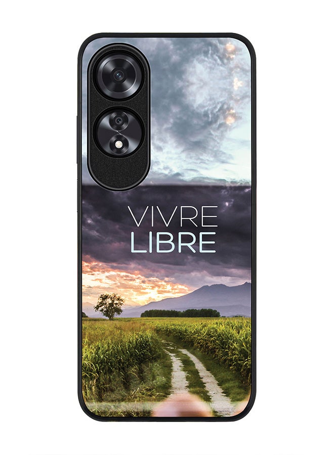 Stylizedd Rugged Black edge case for Oppo A60, Slim fit Soft Case Flexible Rubber Edges Anti Drop TPU Gel Thin Cover -  Vivre Libre - Image 1