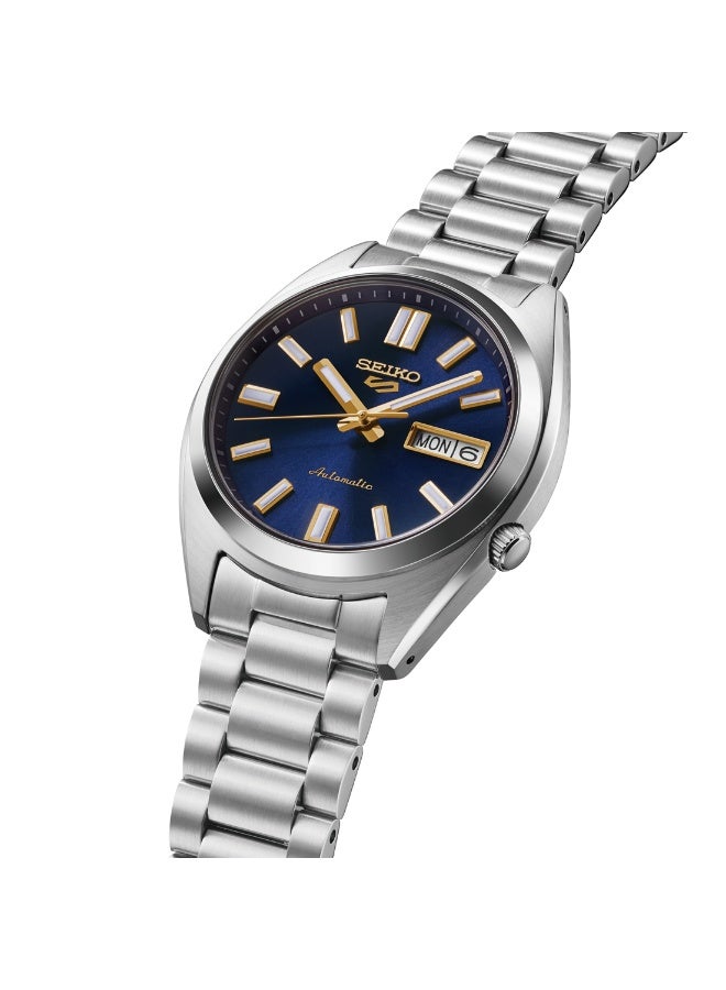 Seiko ساعة سيكو 5 سبورت الأوتوماتيكية SRPL55K1، 37.4 مم قرص أزرق، سوار من الفولاذ المقاوم للصدأ، مقاومة للماء حتى 100 م - Image 1