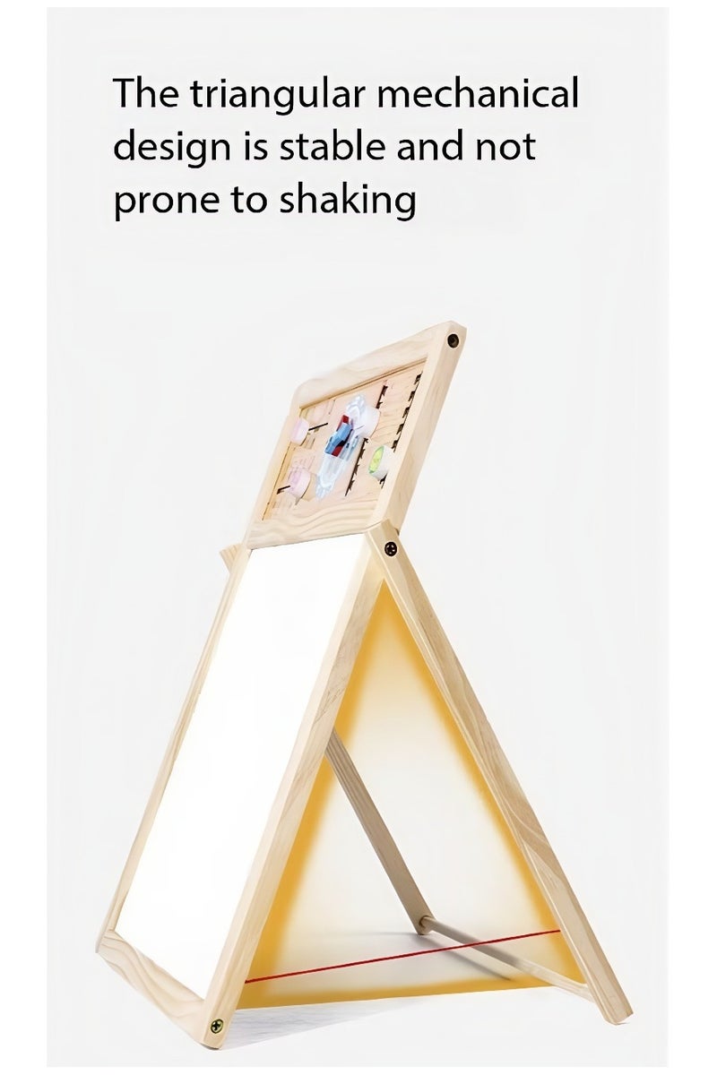 Sisily Children's blackboard wooden multifunctional magnetic puzzle black and white double-sided drawing board graffiti writing board Early Education & Intellectual Development - Image 5