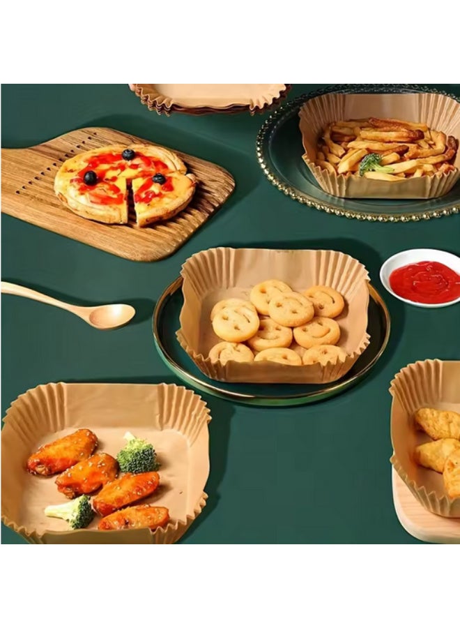 50 packs of non-stick paper for air fryers, bakeware, and microwave ovens. Easy to clean and healthier. - Image 5