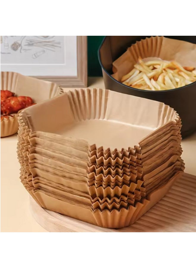 50 packs of non-stick paper for air fryers, bakeware, and microwave ovens. Easy to clean and healthier. - Image 2