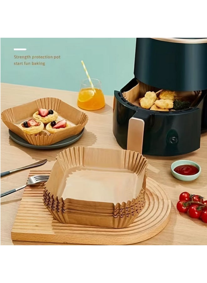 50 packs of non-stick paper for air fryers, bakeware, and microwave ovens. Easy to clean and healthier. - Image 3
