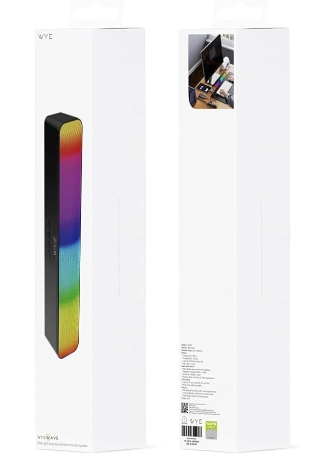 WYE مكبر صوت بلوتوث لاسلكي مع إضاءة RGB | صوت عميق | محمول | صوت عالٍ | USB TF AUX FM TWS | بطارية طويلة - Image 2