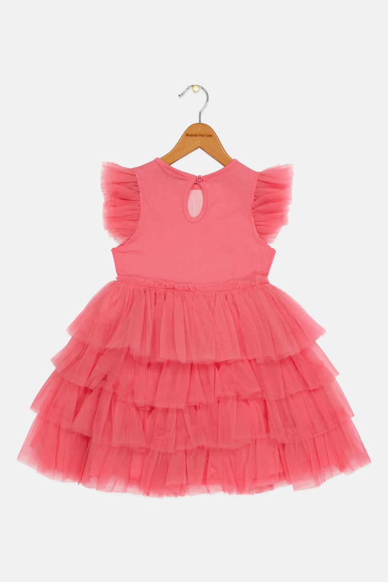 Lunamoon Kids Girl Embellished Dress, Pink - Image 3