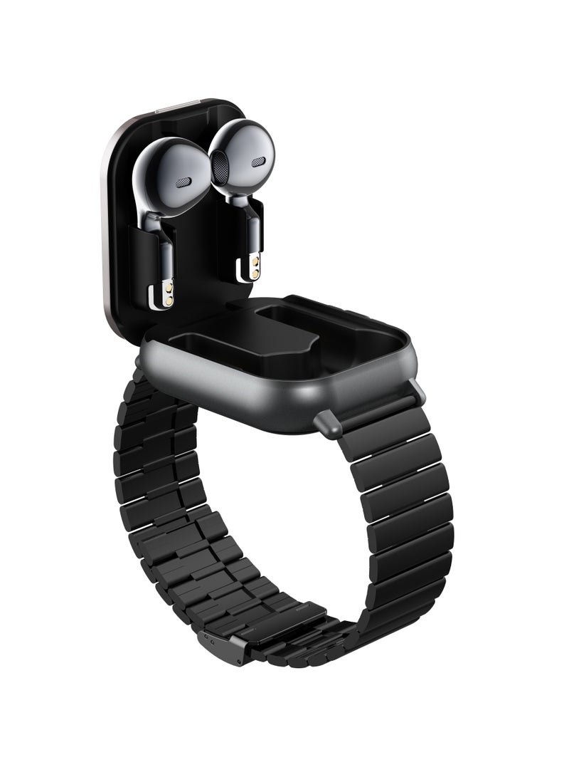 general Smartwatch with Earphones, 2.01 HD Smartwatch Health and Fitness Tracker for Men and Women, Call and Fitness Watch, Compatible with iOS and Android (Stainless Steel) - Image 4