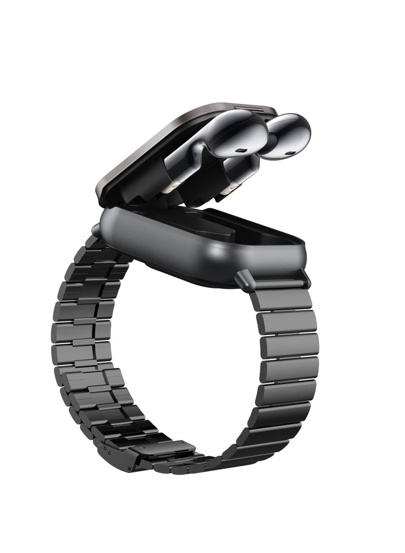general Smartwatch with Earphones, 2.01 HD Smartwatch Health and Fitness Tracker for Men and Women, Call and Fitness Watch, Compatible with iOS and Android (Stainless Steel) - Image 3