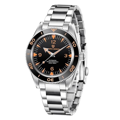 PAGRNE DESIGN Pagani Design Men's Automatic Watch Stainless Steel Strap Waterproof 200 Meters (Black) - Image 1
