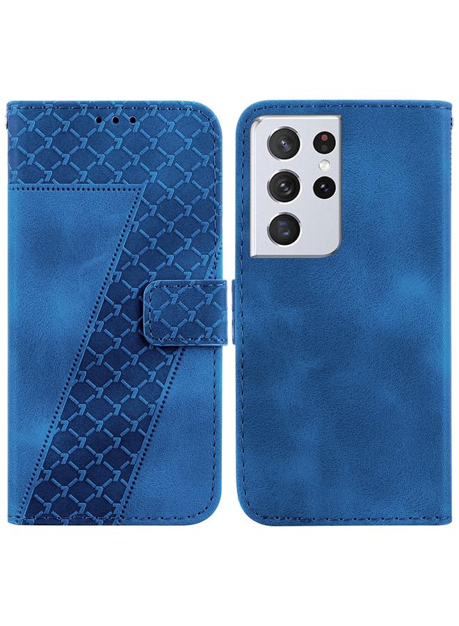 اس-توب جراب لهاتف Samsung Galaxy S21 Ultra 5G جراب هاتف جلدي منقوش على شكل سبعة - Image 1