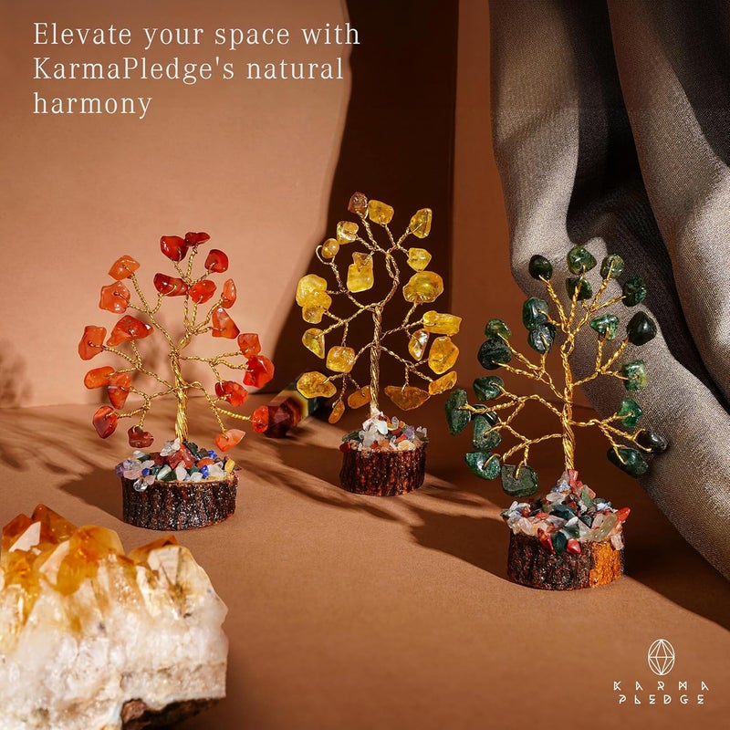 KARMAPLEDGE Handcrafted Chakra Crystal Tree Set - Image 4