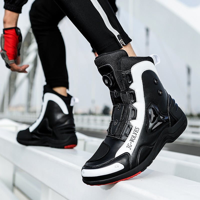 Jiugulang'S New High-Top Motorcycle Riding Boots Are Suitable For All Seasons, Handsome Riding Boots, Non-Slip, Anti-Fall, Breathable And Essential For Motorcycle Travel - Image 5