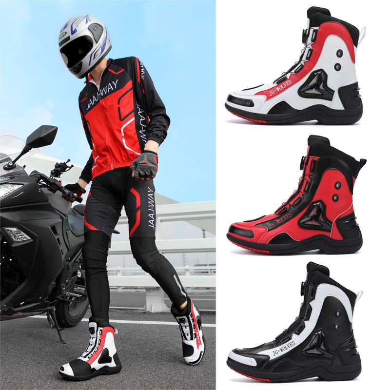 Jiugulang'S New High-Top Motorcycle Riding Boots Are Suitable For All Seasons, Handsome Riding Boots, Non-Slip, Anti-Fall, Breathable And Essential For Motorcycle Travel - Image 4