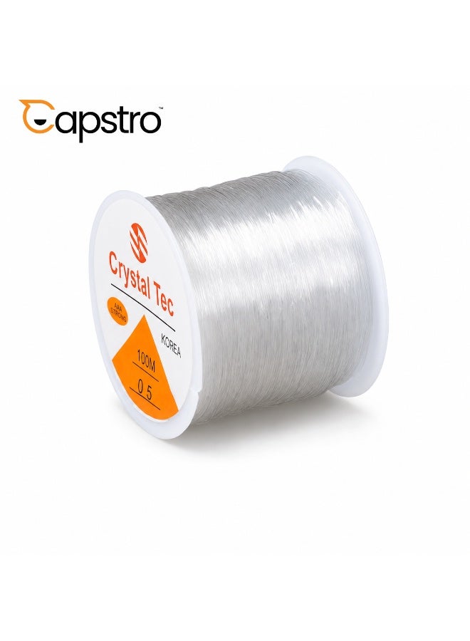 Capstro 0.5mm Clear Elastic Bracelet String – 328FT Stretch Beading Cord for Jewelry Making, Beading, Crafting, DIY Bracelets, Necklaces, Anklets & Accessories - Image 1