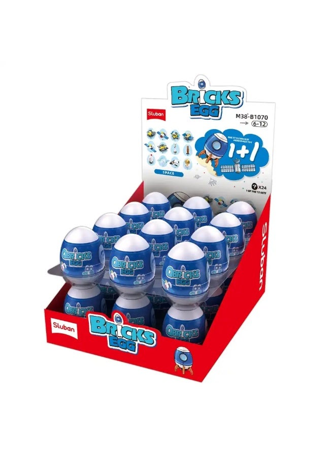 Bricks Qbricks Egg Space 12 Figures Assortment 467 Pieces - M38-B1070 - Image 1