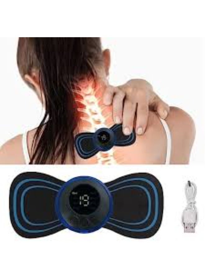 جهاز تدليك الفراشة EMS القابل لإعادة الشحن مع 8 أوضاع و19 مستوى شدة لتخفيف آلام الرقبة والكتف والظهر - Image 3