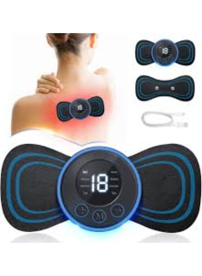 جهاز تدليك الفراشة EMS القابل لإعادة الشحن مع 8 أوضاع و19 مستوى شدة لتخفيف آلام الرقبة والكتف والظهر - Image 2