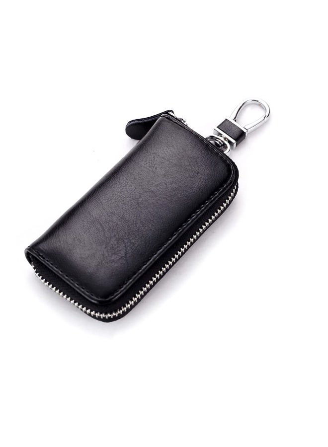 Genuine Leather Keybag For Men, Leather Zipper Wholesale Keybag, Cowhide, General Motors Multifunctional Home Keybag, Black  - Image 4