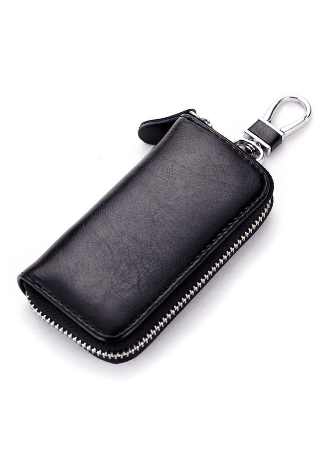 Genuine Leather Keybag For Men, Leather Zipper Wholesale Keybag, Cowhide, General Motors Multifunctional Home Keybag, Black  - Image 5