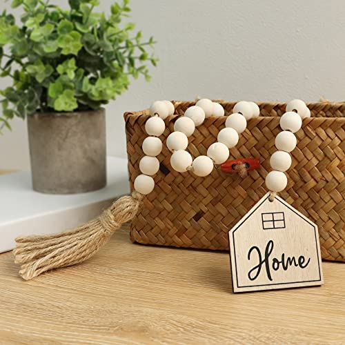 Meplait Home Wooden Bead Garland with Tassel, Decorative Beads Home Decor Farmhouse Tassel Garland Boho Decor for Tiered Tray（38in） - Image 5