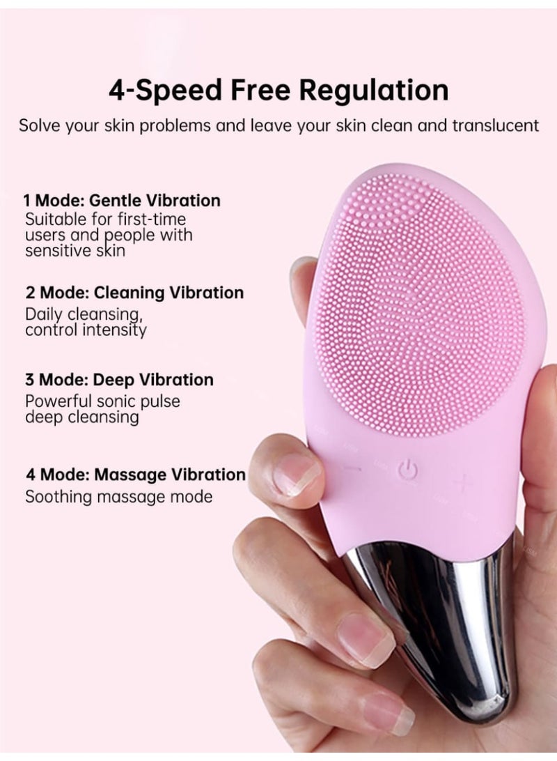 Spaceshoop Silicone Facial Cleansing Device Pink - Image 2