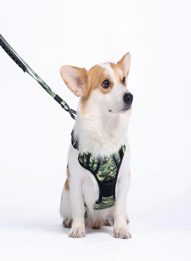 أم-بيتس حزام صدر للكلاب من إم-بيتس، مصنوع من قماش متين مقاوم للماء، مبطن بنعومة، يسمح بمرور الهواء، مزود بشريطين عاكسين، مريح للمشي والتنزه والتدريب في الهواء الطلق، بنقشة مموهة، مقاس كبير - Image 2