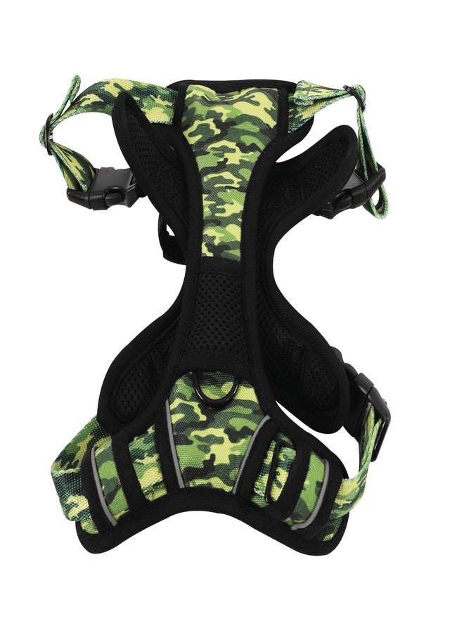 أم-بيتس حزام صدر للكلاب من إم-بيتس، مصنوع من قماش متين مقاوم للماء، مبطن بنعومة، يسمح بمرور الهواء، مزود بشريطين عاكسين، مريح للمشي والتنزه والتدريب في الهواء الطلق، بنقشة مموهة، مقاس كبير - Image 5