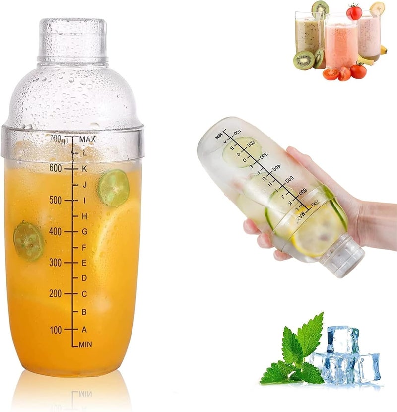 GoodTool 700ml Transparent Cocktail Shaker with Scales - Professional Bartending Tool - Image 1