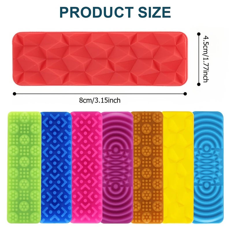 Quiet Textured Sensory Suction Fidget Strips 4pcs Random Color Adult Relaxation Massage Tools Anxiety Calming Stickers Office Desk Must Have Holiday Gifts - Image 3