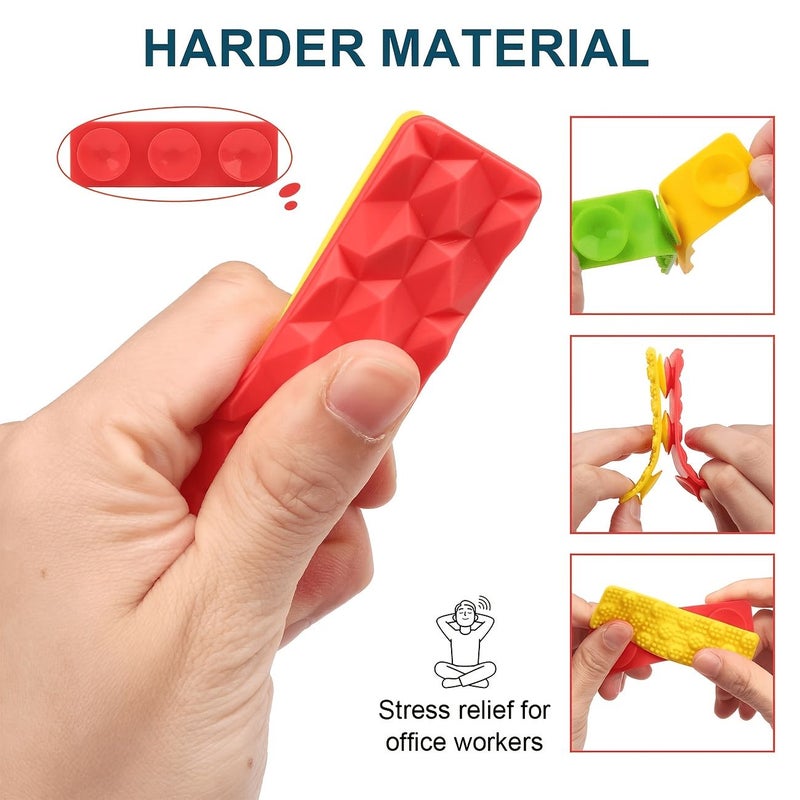 Quiet Textured Sensory Suction Fidget Strips 4pcs Random Color Adult Relaxation Massage Tools Anxiety Calming Stickers Office Desk Must Have Holiday Gifts - Image 1