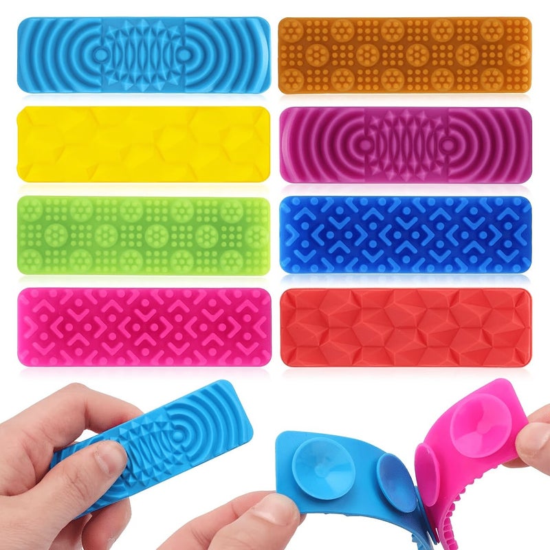 Quiet Textured Sensory Suction Fidget Strips 4pcs Random Color Adult Relaxation Massage Tools Anxiety Calming Stickers Office Desk Must Have Holiday Gifts - Image 2