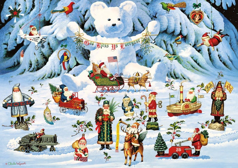 Buffalo Games Buffalo - 300 Piece Jigsaw Puzzle - Charles Wysocki - Jingle Bell Teddy and Friends - Christmas - Holiday Scene Puzzles for Families - Image 2