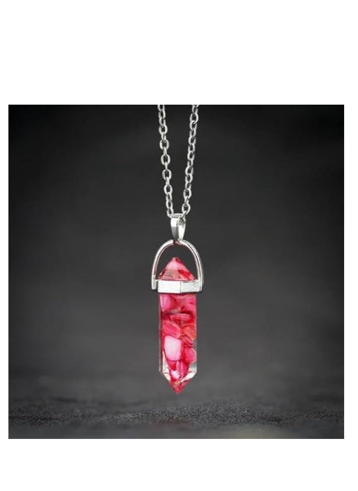 Natural Gemstone Hexagonal Necklace