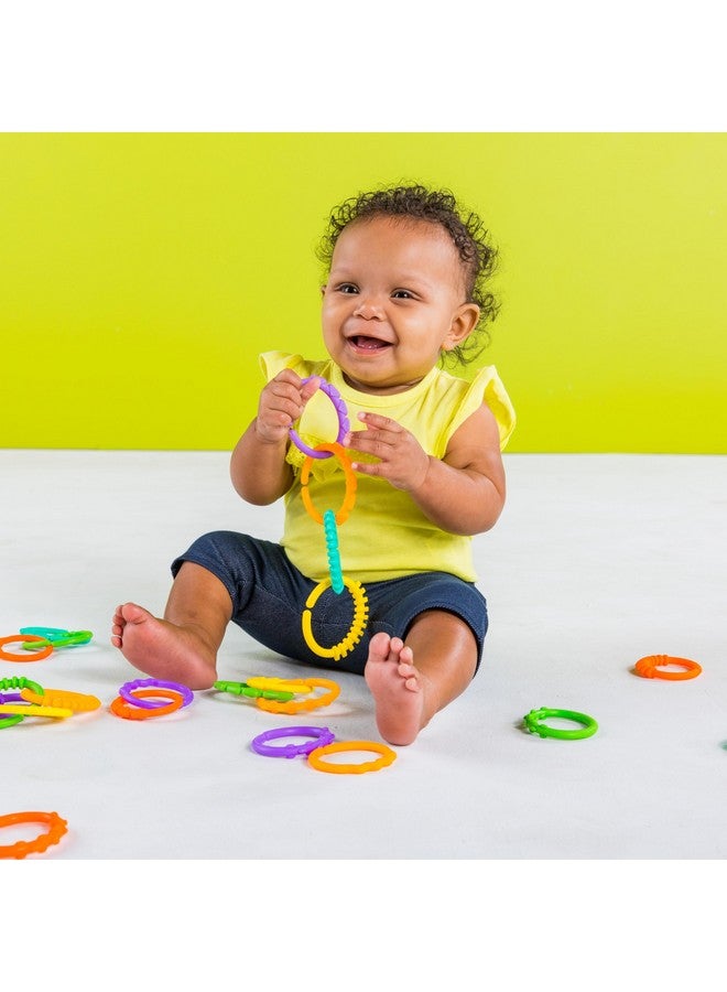 Bright Starts Bright Starts Lots of Links Rings Toys for Stroller or Carrier Seat, BPA-Free, Ages 0 Months Plus, Multicolor, 24 Count  - Image 2