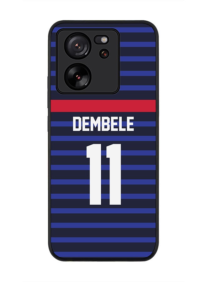 Stylizedd Rugged Black Edge case for Xiaomi 13T / Xiaomi 13T Pro,Slim fit Flexible Cover - Football Team - France, Player Name - Dembele - Image 1