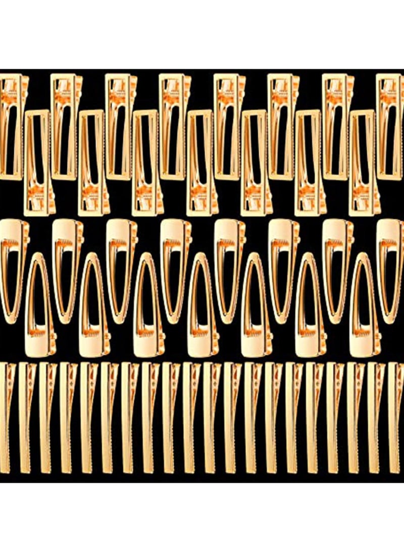 Zikra Large Creation Space, Hair Clips for Silicone Resin Molds, 3 Patterns Gold Metal Hair Barrettes, for Making Acrylic Resin Hair Clips, DIY Hair Clips, Epoxy Resin Barrettes for Girls and Women - Image 1