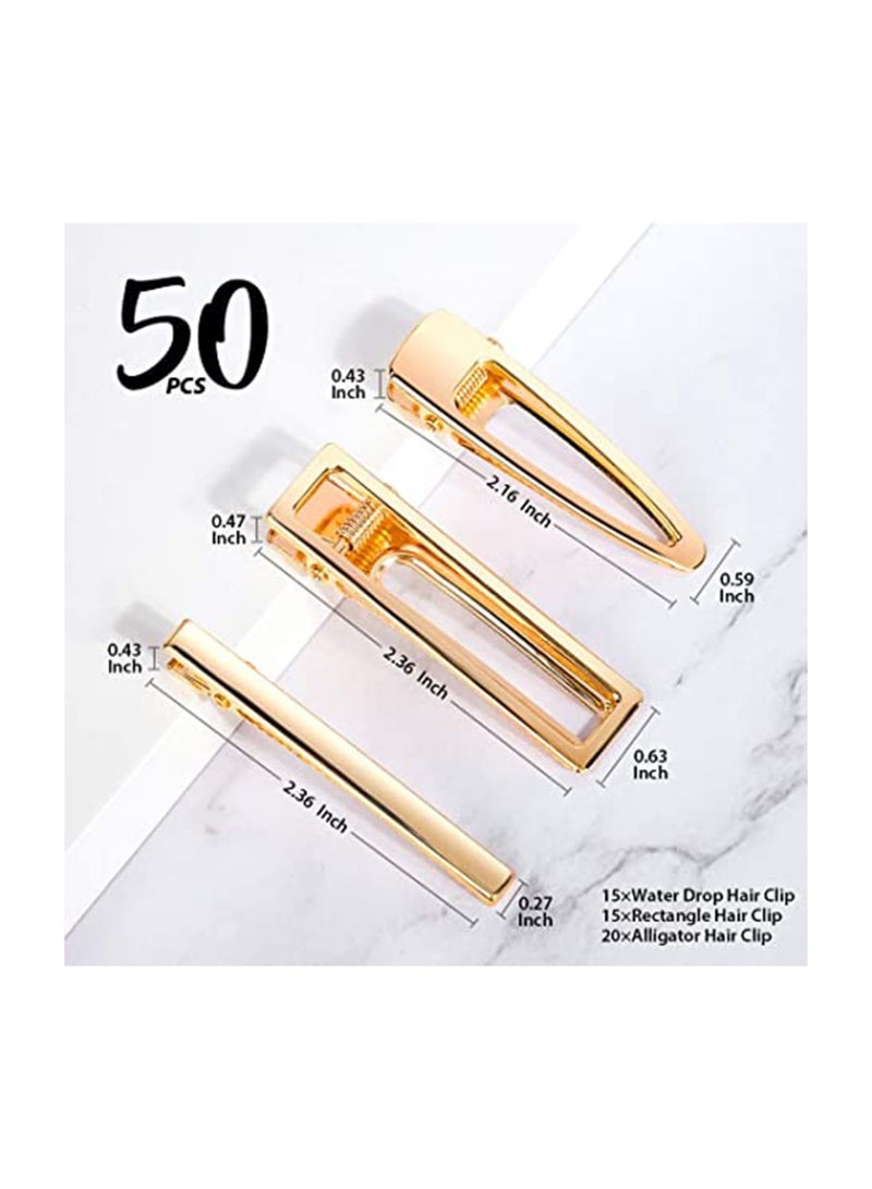 Zikra Large Creation Space, Hair Clips for Silicone Resin Molds, 3 Patterns Gold Metal Hair Barrettes, for Making Acrylic Resin Hair Clips, DIY Hair Clips, Epoxy Resin Barrettes for Girls and Women - Image 2