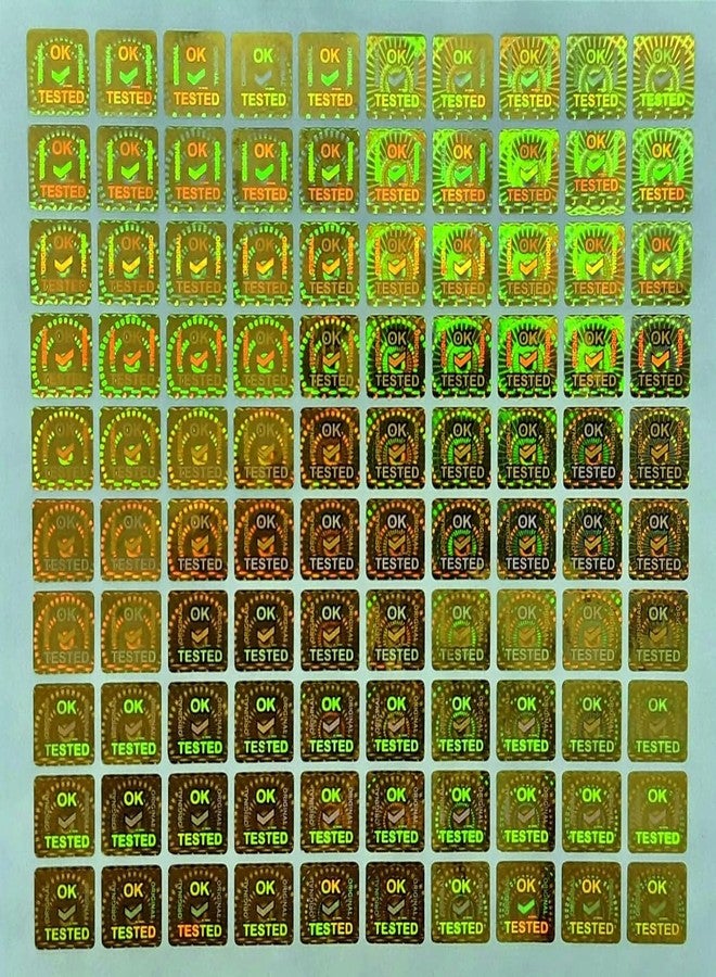 Sehgal Store Holograms Golden Stickers Square Shape Ok Tested 5 Sheets (13 mm) 500 Stickers Trustworthy Proof for Quality Assurance - Image 1