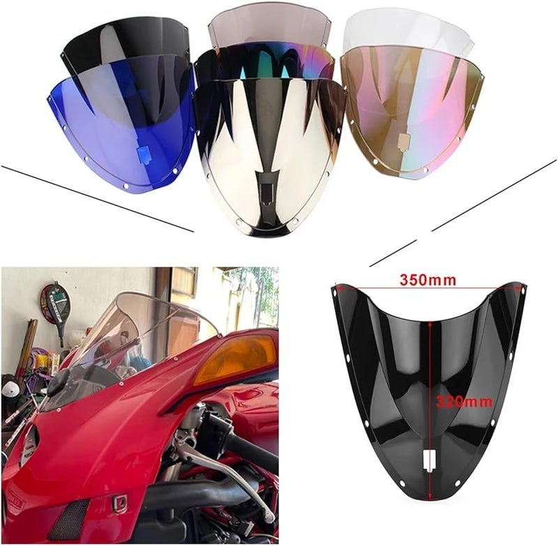 White Iridium Motorcycle Windscreen Windshield Deflector For Ducati 749 749R 749S 999 999R 999S 2005 2007 Universal Fit - Image 3