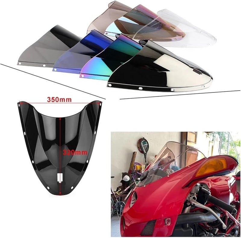 White Iridium Motorcycle Windscreen Windshield Deflector For Ducati 749 749R 749S 999 999R 999S 2005 2007 Universal Fit - Image 2