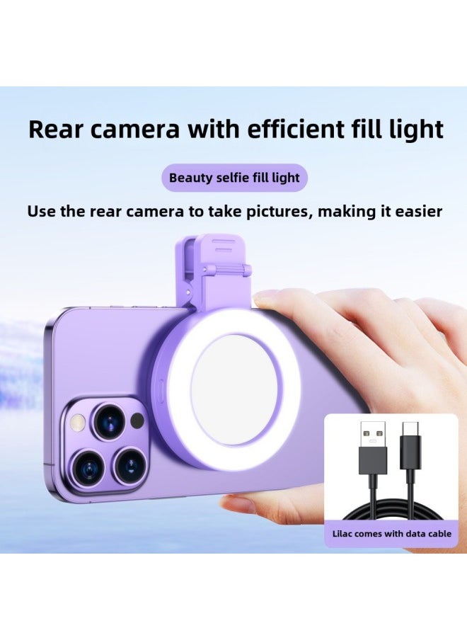 Generic Three Generations Of Mobile Phone Selfie Mirror With Fill Light Rear Camera Selfie Beauty Artifact HD Fill Light Mirror-Specifications: Fill Light★Selfie Mirror★Free Type-c Data Cable  - Image 1