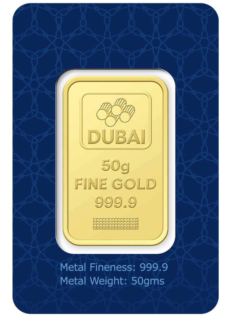 50g Pure 999.9 Fine Gold Bar 24KT Dubai with Flower Design - 50 Grams - pzsku/Z51D26618A4E6DE03A8D2Z/45/_/1701942066/dd44bc3b-4e25-4658-9926-a7663d825688