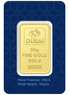 FK Jewellers 50g Pure 999.9 Fine Gold Bar 24KT Dubai with Flower Design - 50 Grams  - Image 3