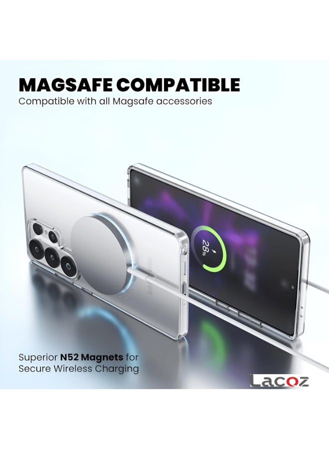 لاكوز جراب هاتف شفاف فاخر بتقنية MagSafe لهاتف سامسونج جالاكسي S26 ألترا، غطاء حماية شفاف تمامًا مع حلقة مغناطيسية قوية للشحن اللاسلكي - Image 4