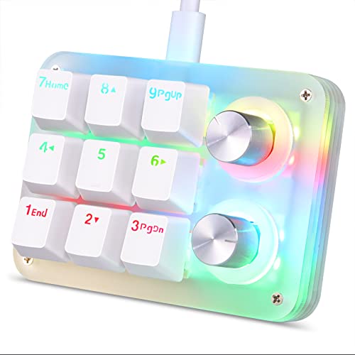 Koolertron 9-Key Mechanical Numpad with 2 Programmable Knobs, LED Backlit Macro Gaming Keyboard, Fully Customizable Numeric Keypad for PC - Image 1