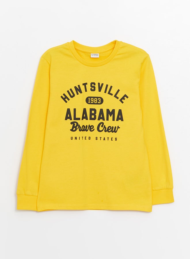 LC WAIKIKI Crew Neck Printed Long Sleeve Boy T-Shirt - Image 1