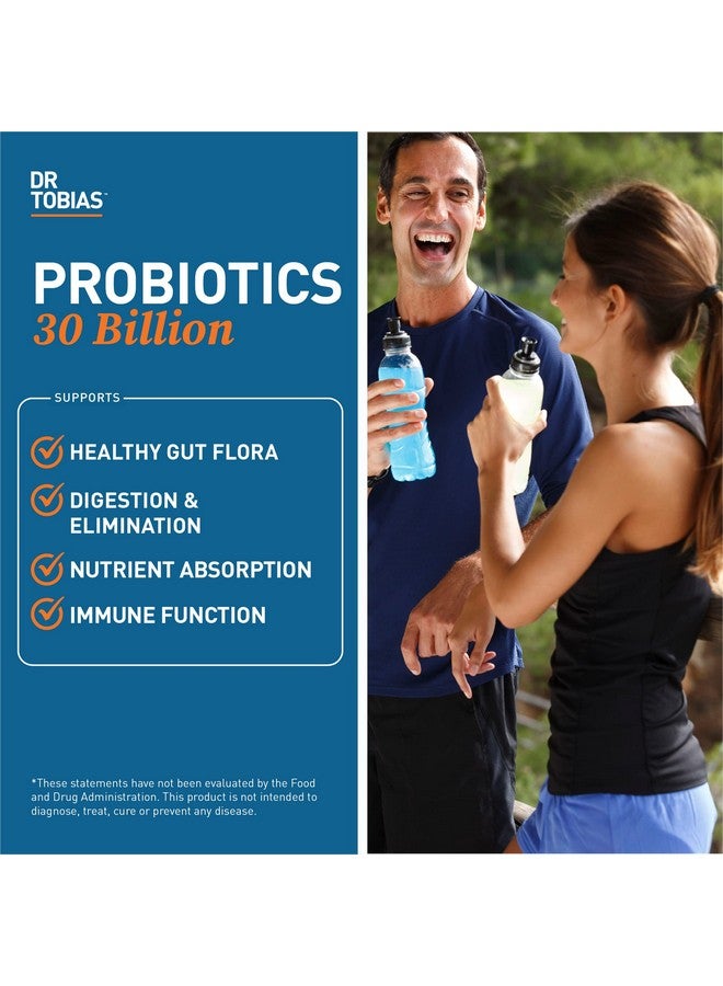 Dr. Tobias Probiotics 30 Billion, 10 Strains, 30 Billion CFU's, Targeted Release Probiotics for Women & Men, Supports Digestive Health, Shelf-Stable, Non-GMO, 30 Capsules, 30 Servings - Image 3