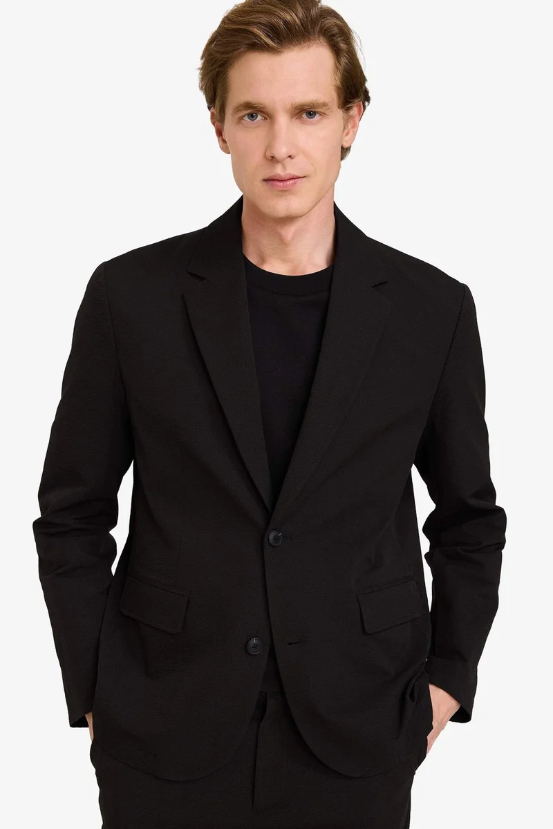 Defacto  Modern Fit Crinkle Blazer for Men | Best Price UAE